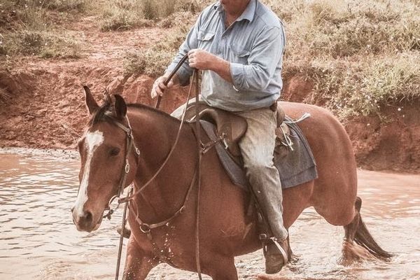 TJ wasn't expecting to come off his horse during a hectic cattle muster.