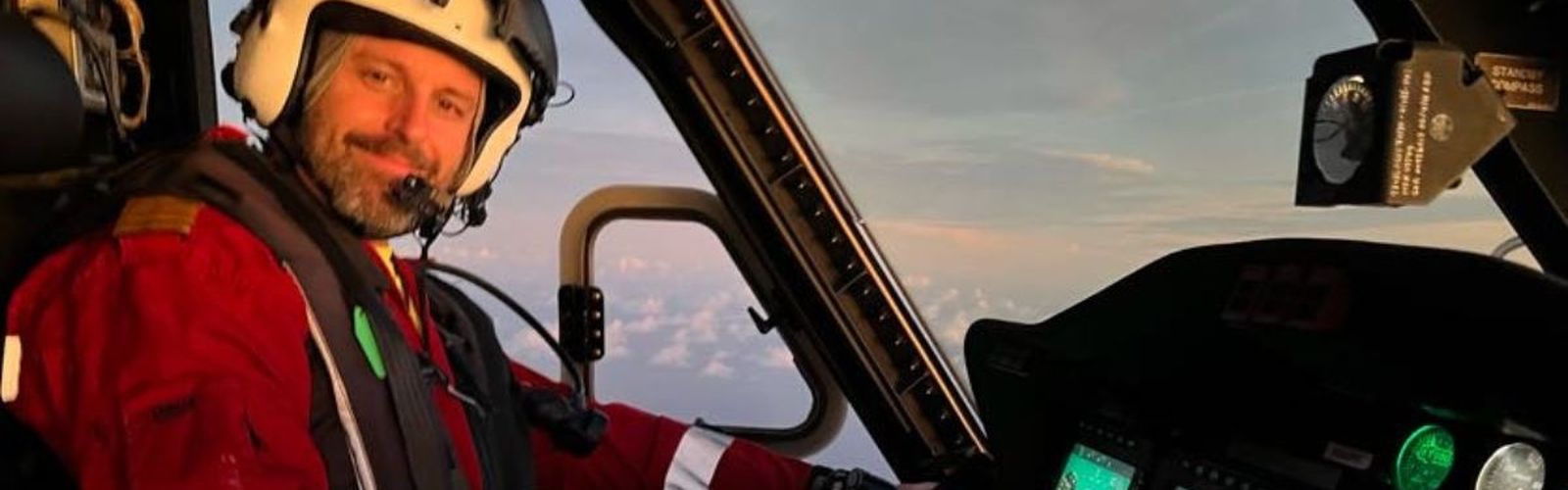 Jason flying an RFDS helicopter