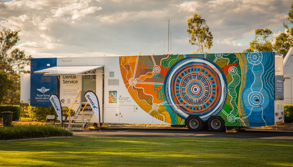 Mobile Dental Unit with Senex flag