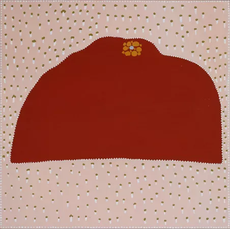 Tracey Ramsay, Gija people, Western Australia, born Wyndham, Western Australia 1972, Blowfly Ngarranggarni, 2021, Warmun, Western Australia, earth pigments and synthetic polymer paint on canvas, 120.0 x 120.0 cm © Tracey Ramsay/Warmun Art Centre