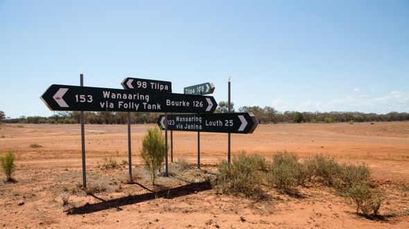 Signposts near Louth, NSW