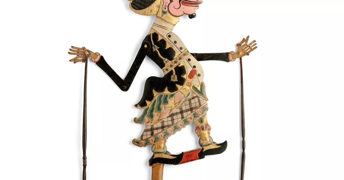 Rod puppet (wayang klitik), churlish courtier - AGSA Collection