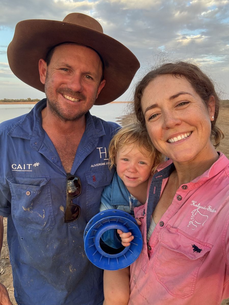 Camille is pictured with her husband Jack and young son Lachlan