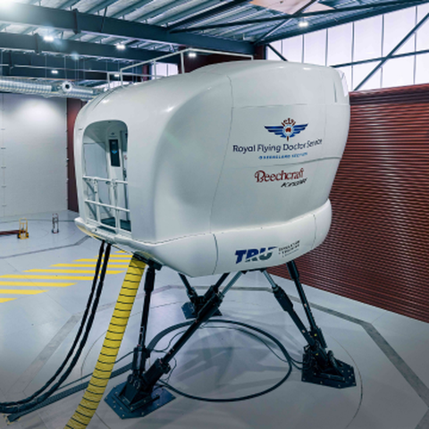 the RFDS simulator. A white spherical machine.