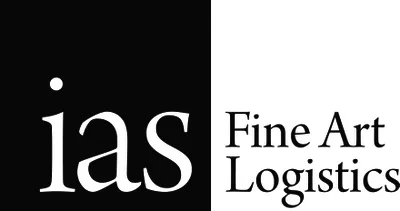 A logo featuring the words ias | Fine Art Logistics