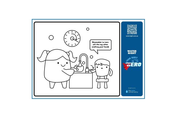 Thumbnail for the Water Night 2025 Resource -Kids Activities Colouring Sheet 4