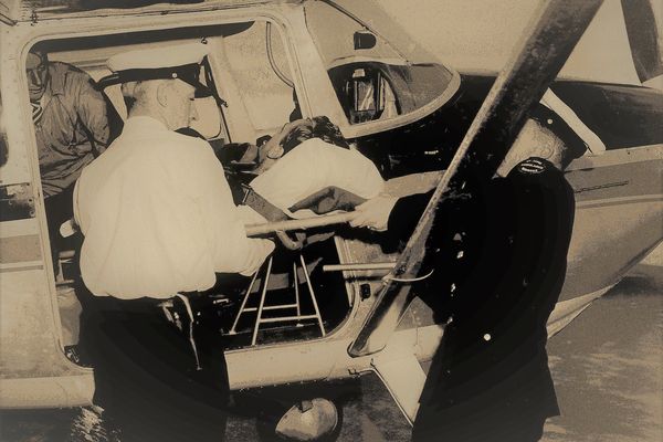 Brian on first flight