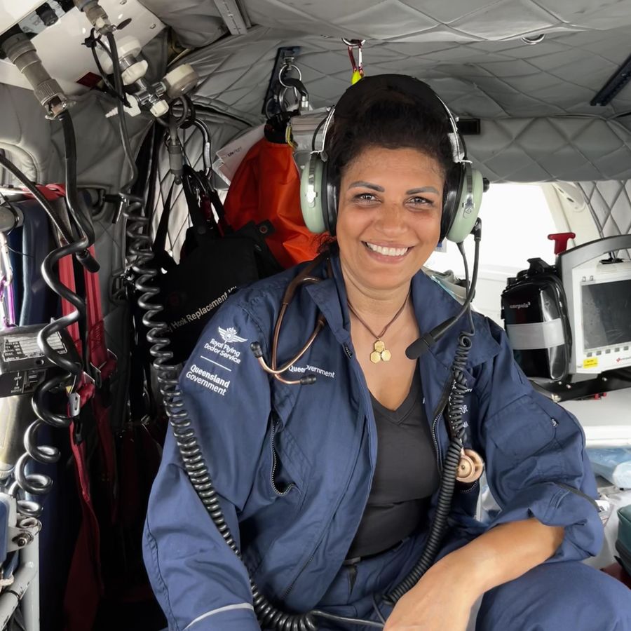 Dr Shima conducting an aeromedical retrieval