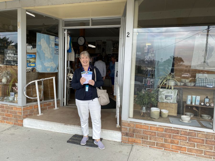 RFDS Tasmania's Anita Wilson at Bowman's Store