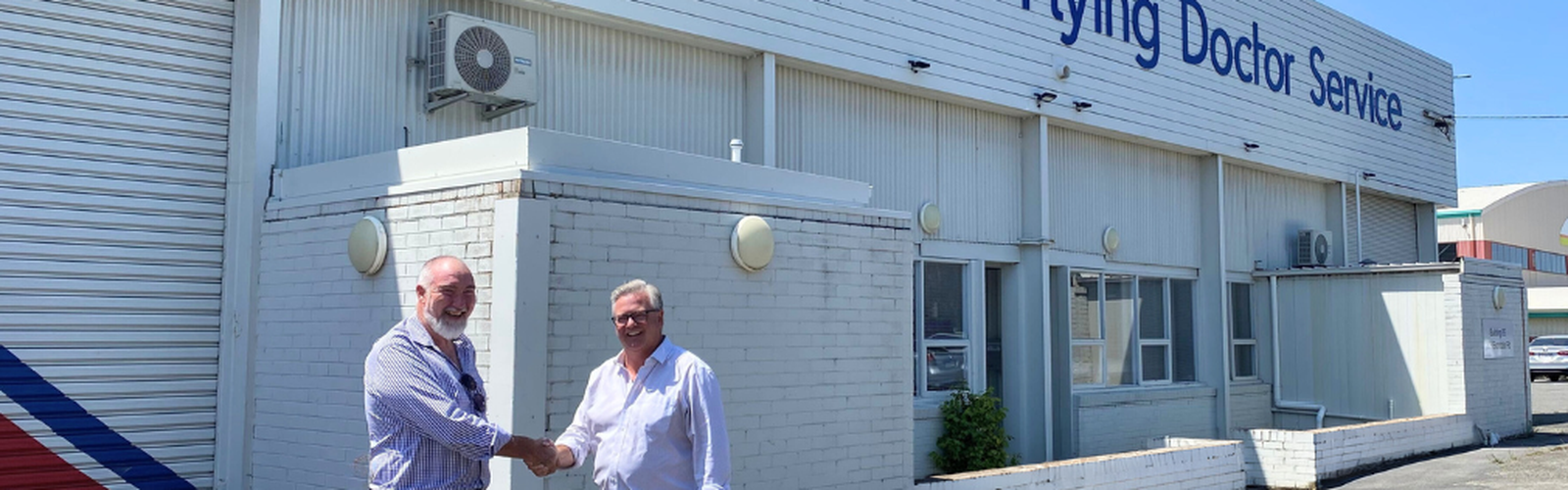 Simon Wood MP and RFDS Tasmania's Andrew Adam