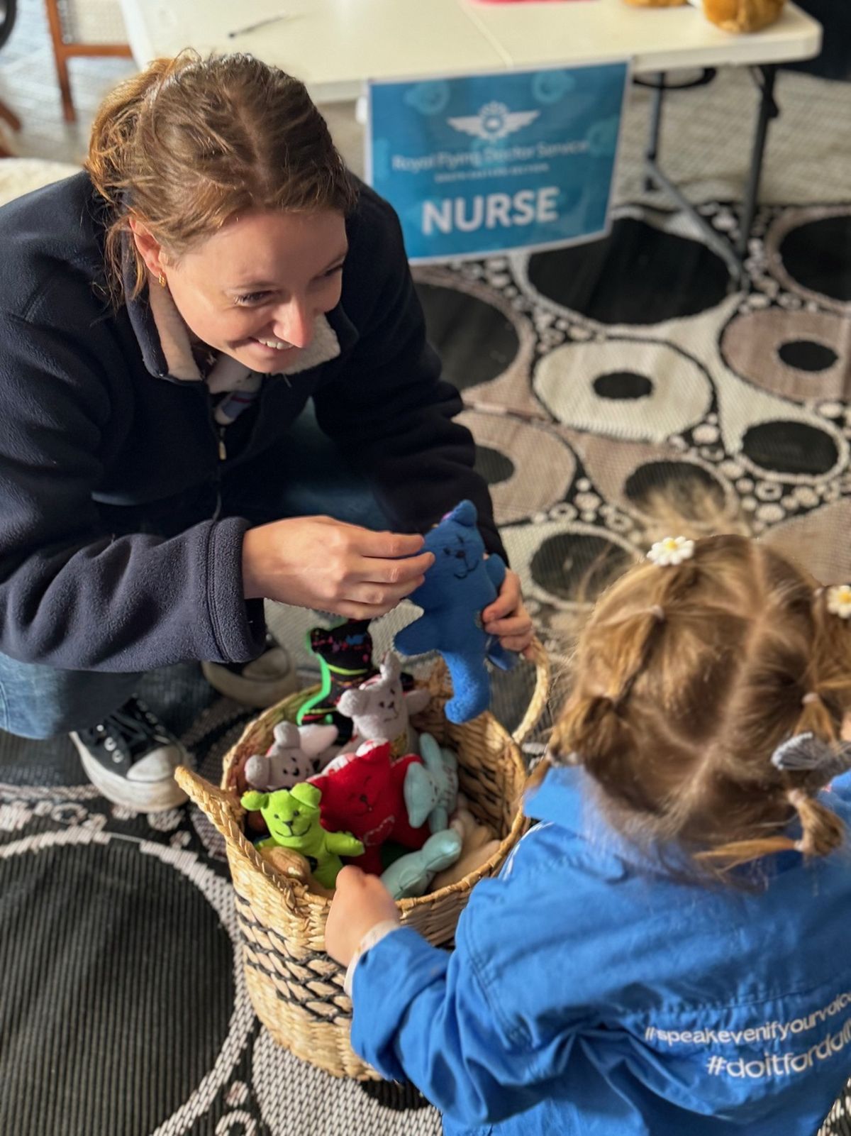 Lottie and RFDS Team Member at Teddy Bear Picnic