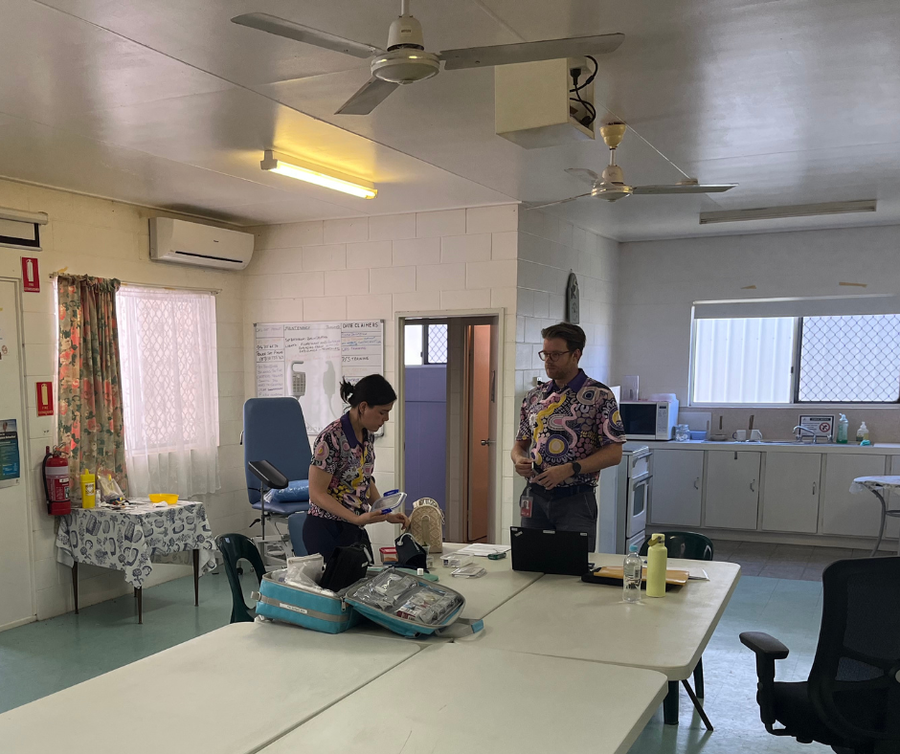 set up the clinic for the day