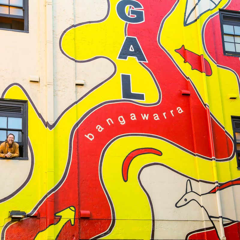 Gadigal Mural with Jason Wing, Lucy Simpson and Dennis Golding