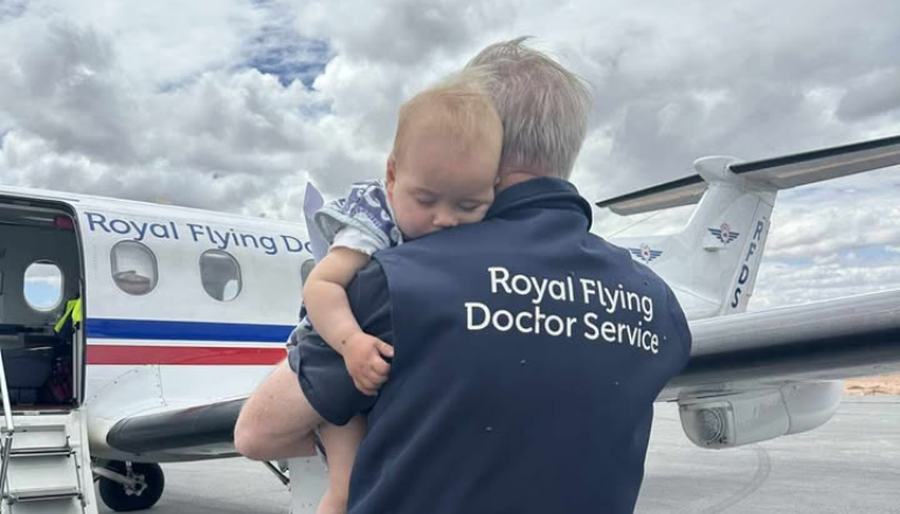 Teddy and RFDS WA Dr Roy