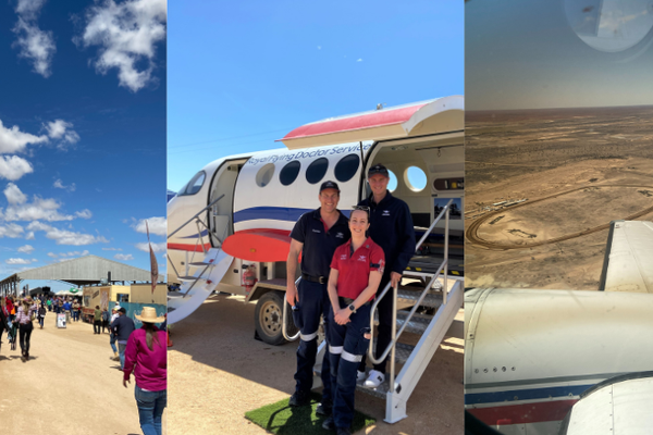 RFDS crew with simulator
