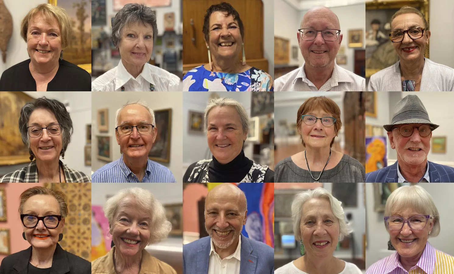 AGSA Gallery Guides 2022 - Di, Christine, Helen, Nic, Iris, Jan, Paul, Gayle, Rosemary, John, Ros, Julienne, Max, Heather and Sandra. photos: Ryan Sims.