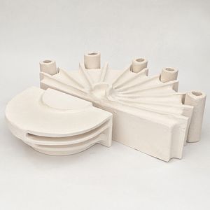 White ceramic architectural model of the Sydney Entertainment Centre