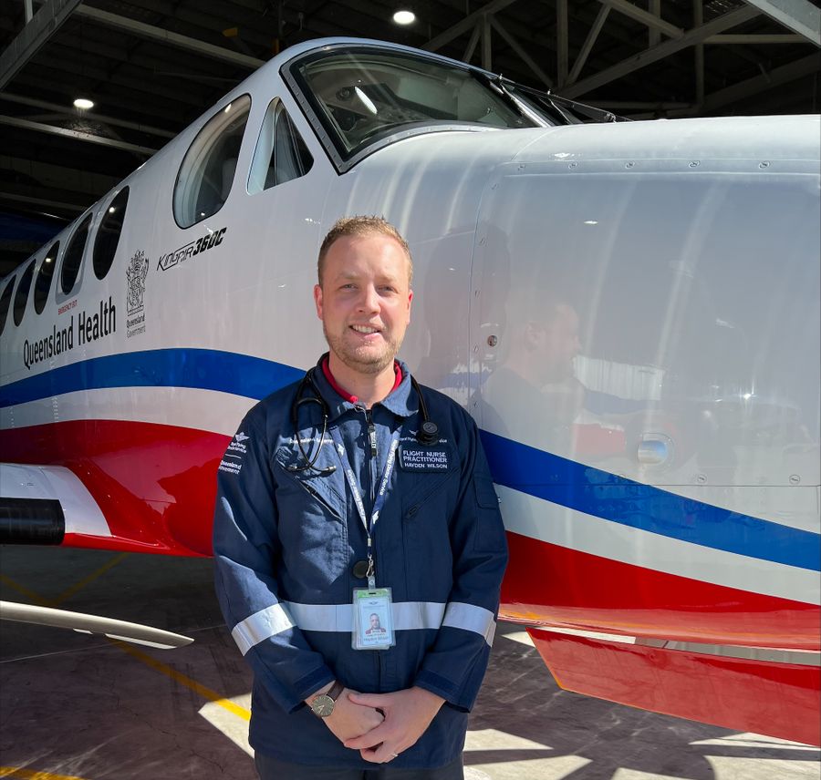 Hayden with aircraft 