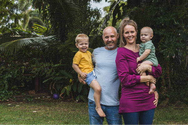 Megan Van Wyk with her son