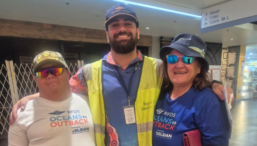 Joseph, Te Aroha and RFDS pilot Shak