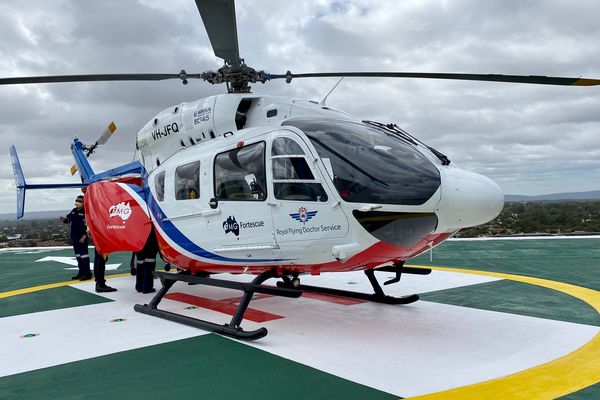 RFDS WA FMG Heli on FSH Heli pad