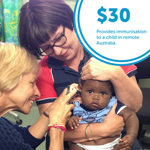 $30 gifts can provide immunisation to one child, protecting them from preventable diseases.  
