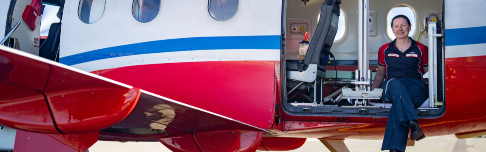 RFDS Doctor in an aircraft