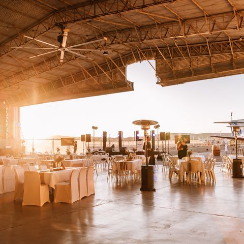 Hangar at sunset 