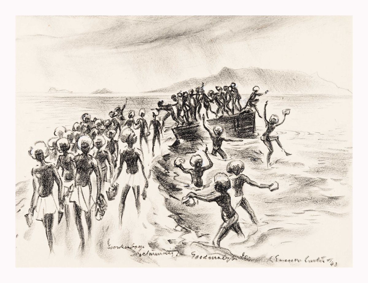 Image of Work-boys returning, Goodenough Island