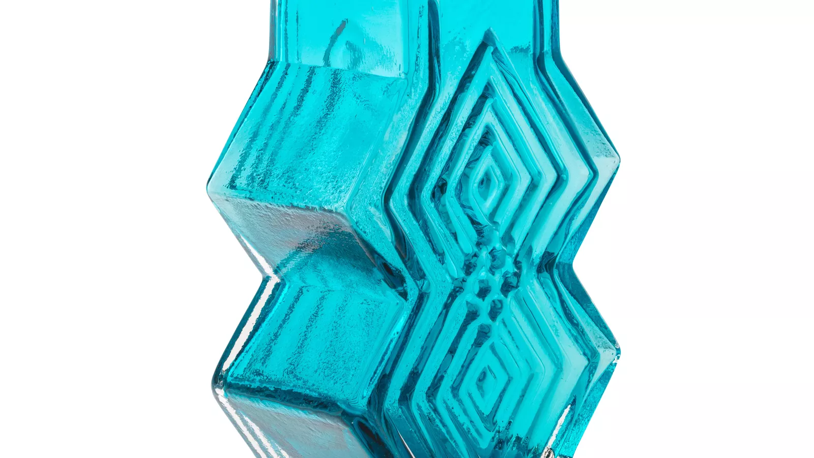 Double diamond cased vase in Kingfisher blue - AGSA Collection