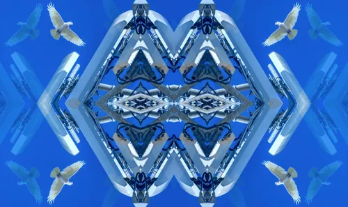 Kent Morris, Barkindji people, New South Wales,born Townsville, Queensland 1964, detail: Barkindji Blue Sky – Ancestral Connections #12, 2021, Melbourne, digital print Courtesy Kent Morris/Vivien Anderson Gallery