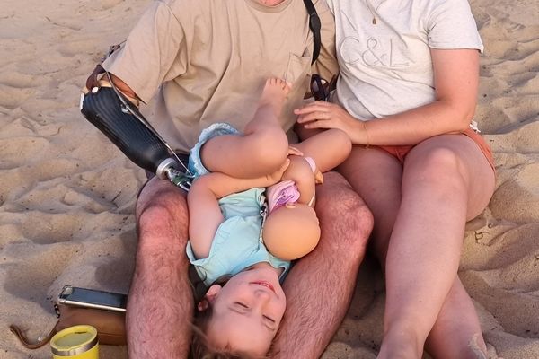 Sean and his wife Claire nearly ten years after Sean's shark attack