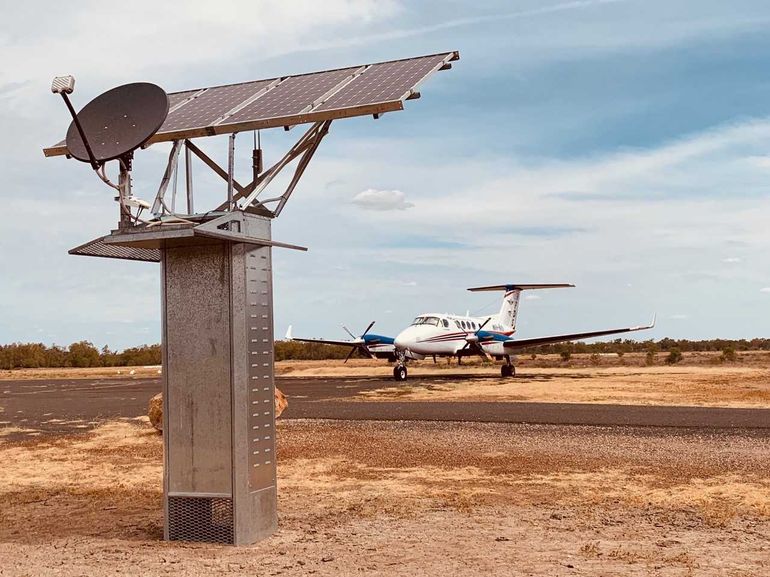 RFDS aircraft and new station hub at remote airstrip