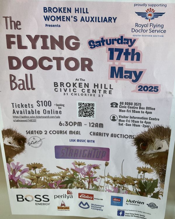 A poster from the 2025 Broken Hill Auxiliary Ball
