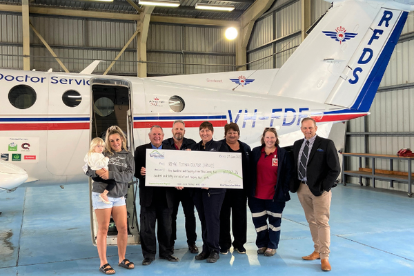 RFDS team being presented cheque