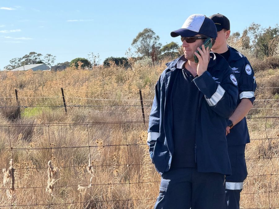 RFDS doctor on the phone in a rural location 