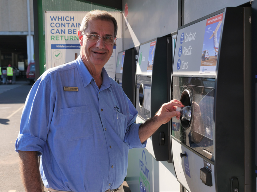 Randall Greenbery with Return and Earn machine