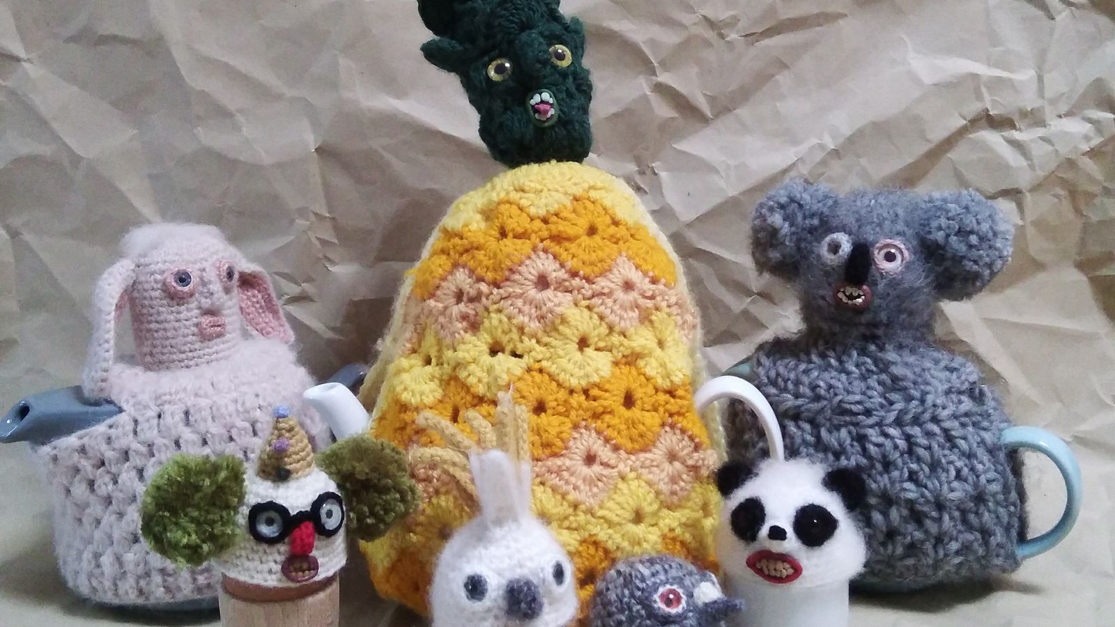 Vanessa Ion tea and egg cosies