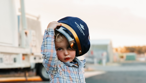 Fraser with pilot cap