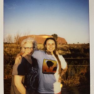 Dakota and Fiona in front of Uluru