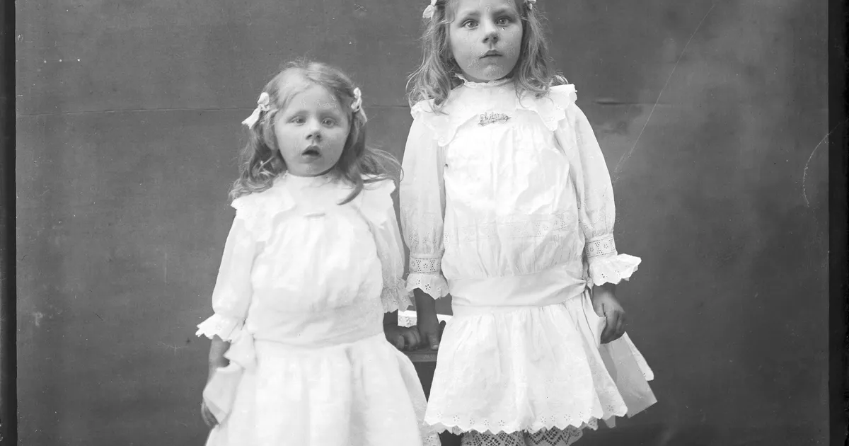 Studio portrait of two little girls - AGSA Collection