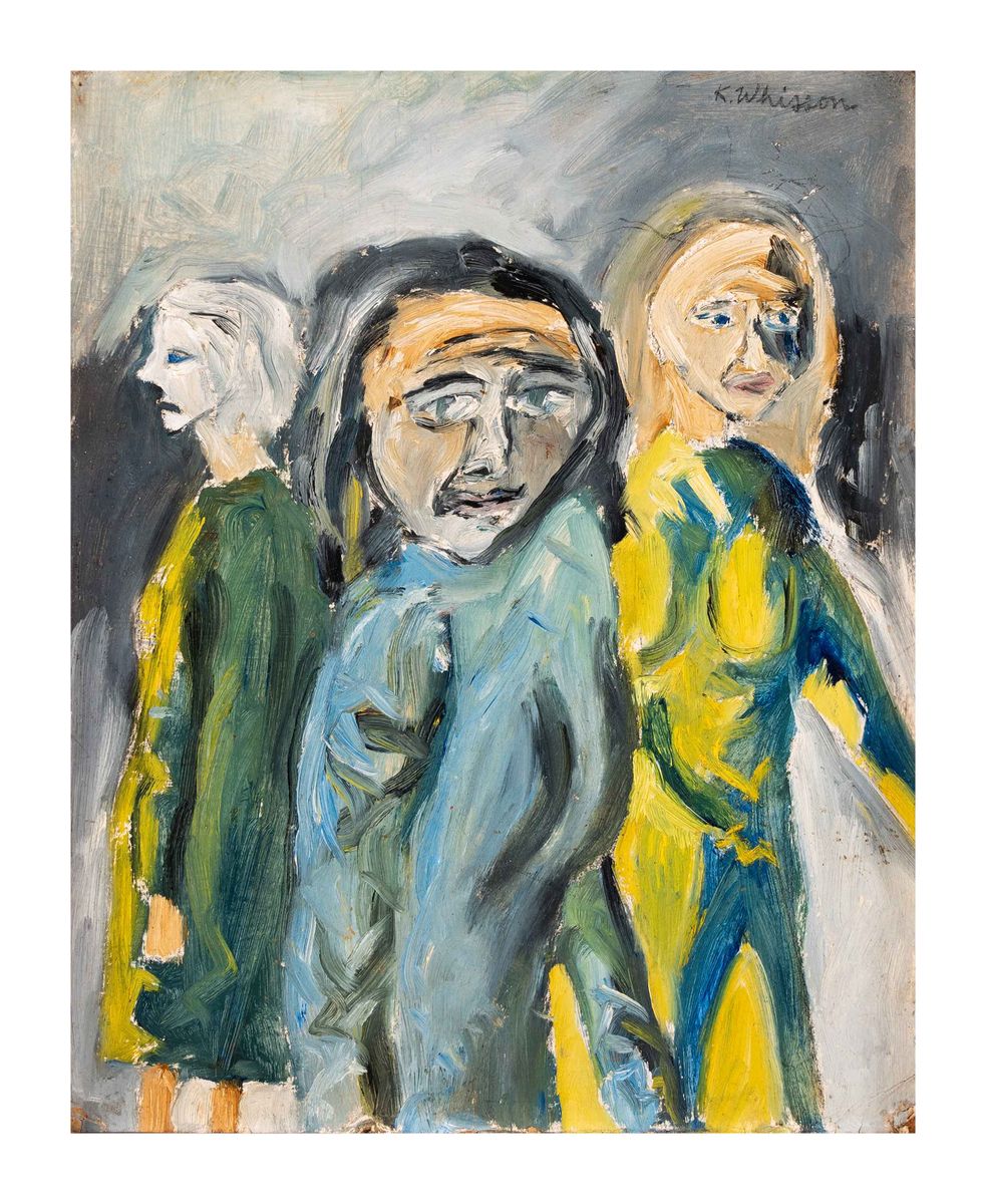 Image of Three women at a tram stop