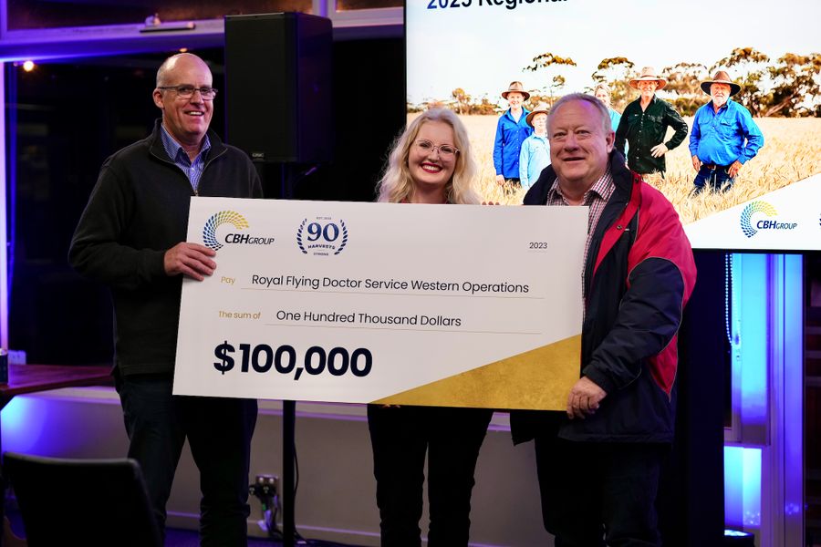 RFDS staff accept a $100k cheque from CBH