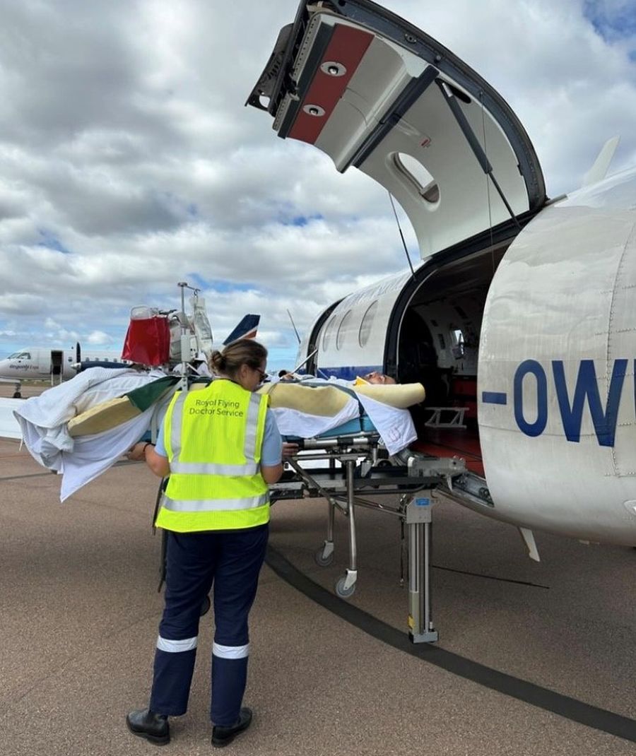 Jaimen was airlifted to Perth by the RFDS for spinal surgery after he broke his neck a second time.