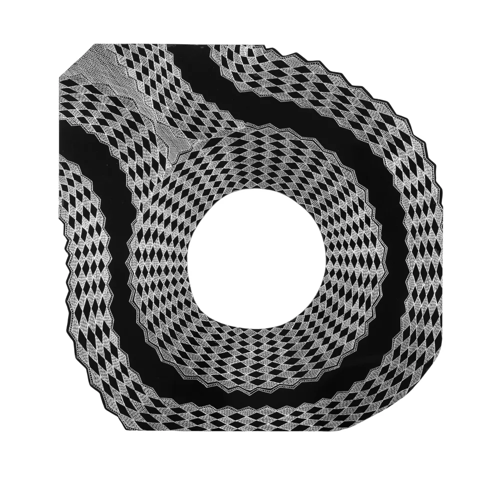 Gunybi Ganambarr, Yolŋu people, Northern Territory
born 1973, Yirrkala, Northern Territory
Gäṉgän, 2019, Yirrkala, Northern Territory
etching on aluminium, 150.0 x 150.0 cm
© Gunybi Ganambarr/Buku-Larrŋgay Mulka Centre
photo: Saul Steed