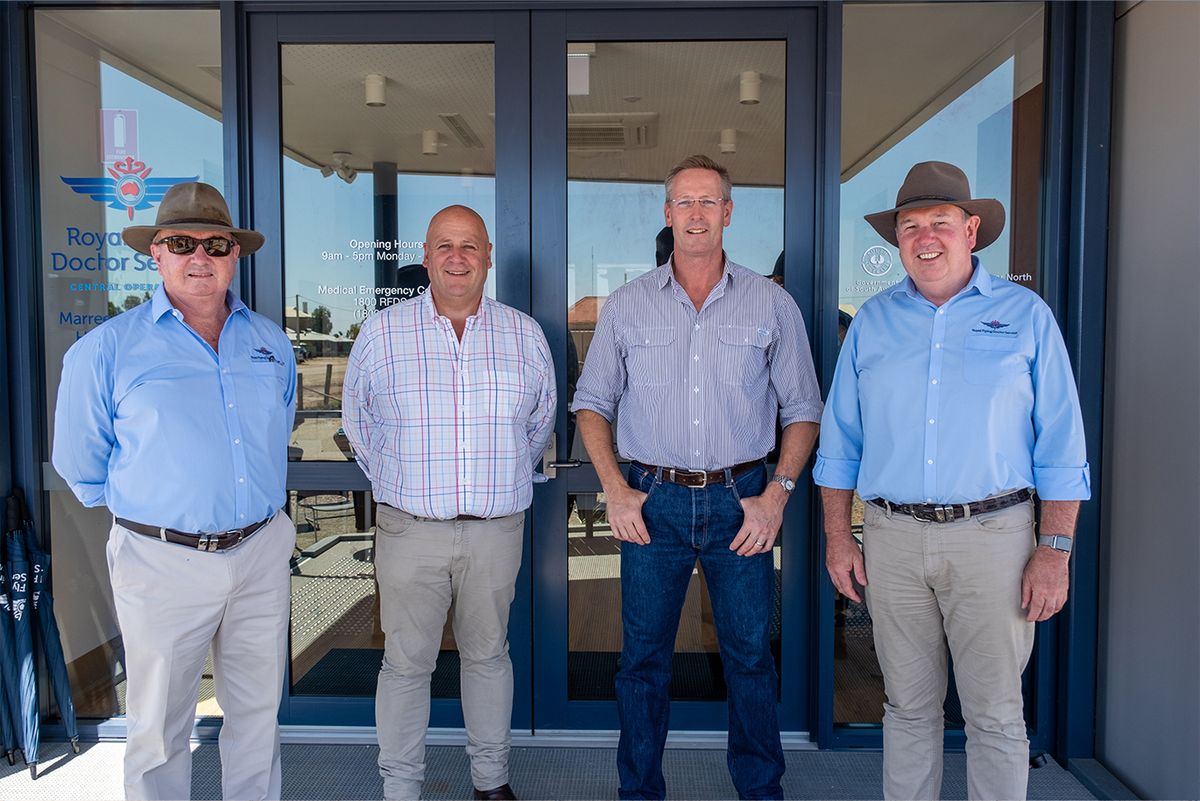 RFDS Chairman Peter de Cure, David Basham MP, Dan van Holst Pellekaan MP, RFDS Chief Executive Tony Vaughan ASM