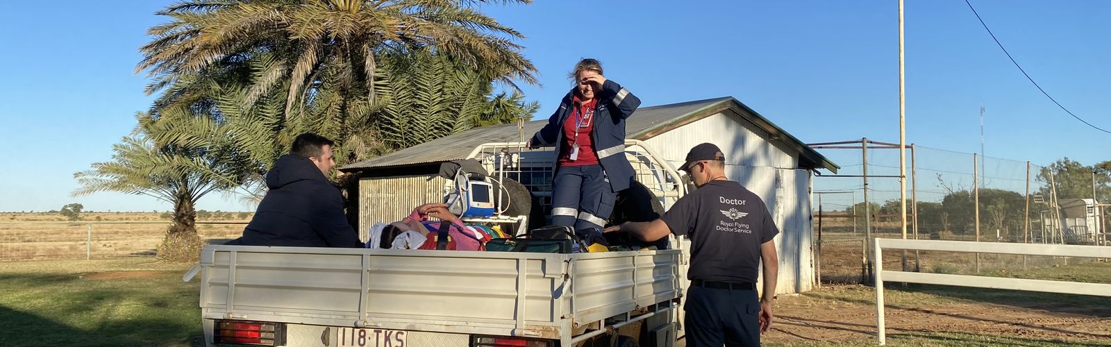 Mount Isa aeromedical team helping patient