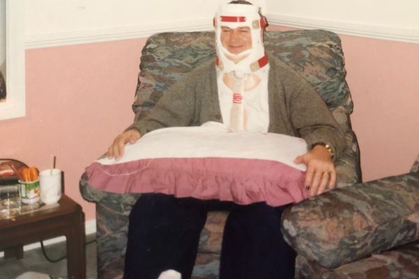 Barry with his neck brace