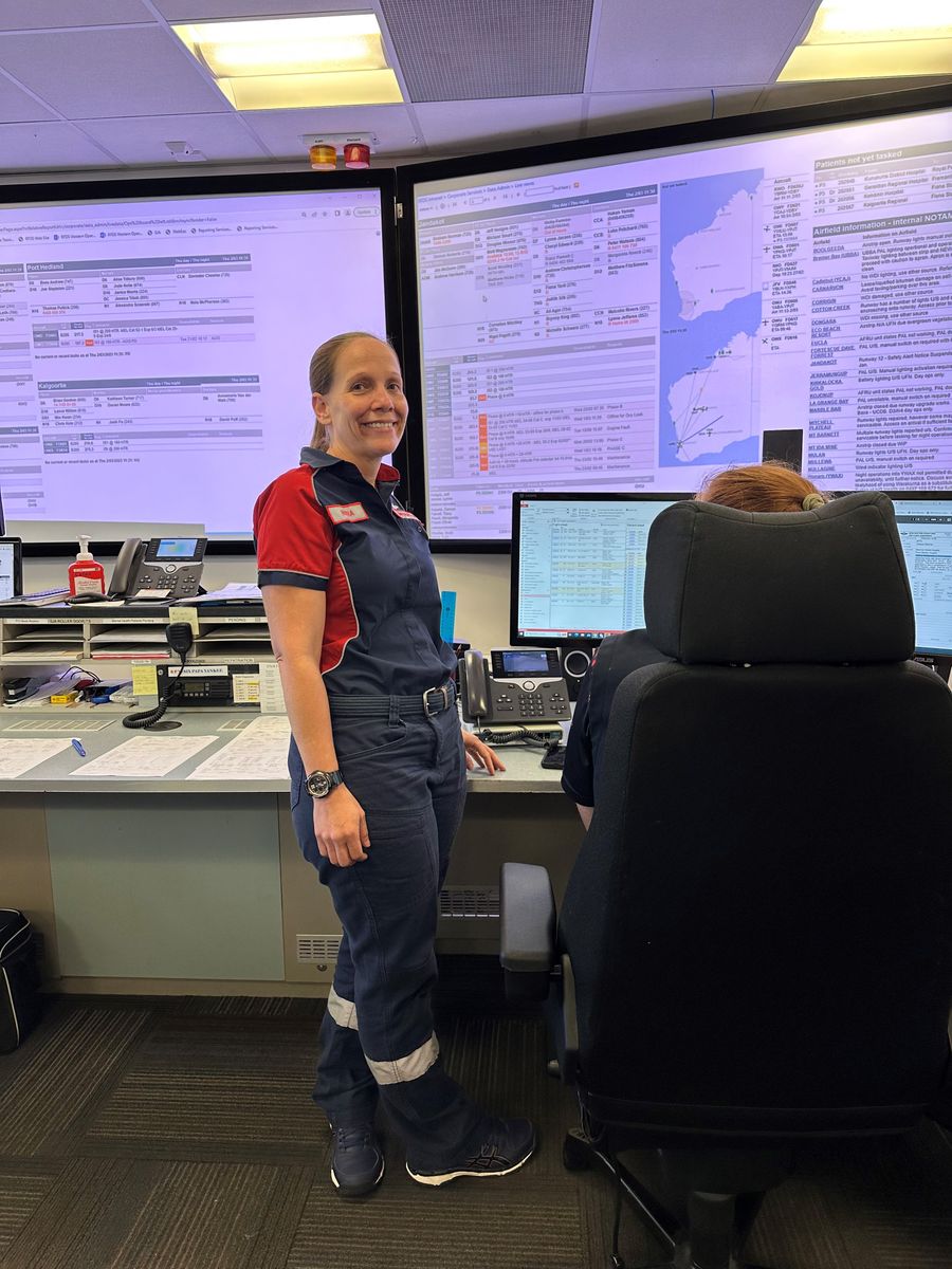 nadia somers in RFDS WA operations centre