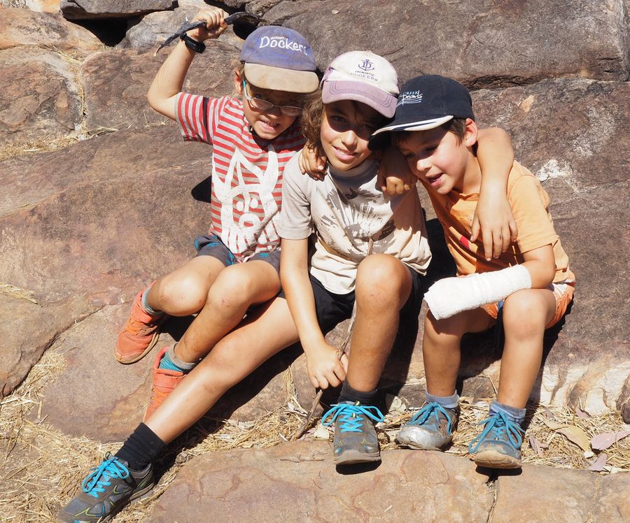 Dr Hakan's sons on a rock